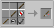 basic fishing rod recipe the sticks are interchangable with iron or diamonds